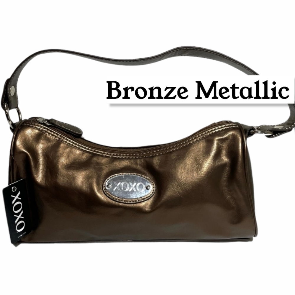 Metallic Bronze Hobo Bag Satchel Brown Gold Silver Minimalist Retro Classic